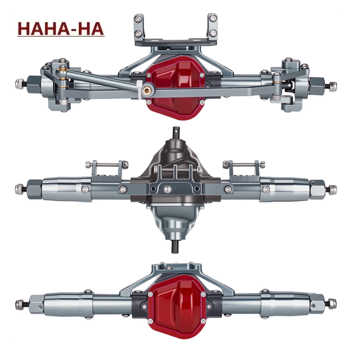 Rc Crawler Axle Parts - Metal Alloy Front Middle Rear Complete