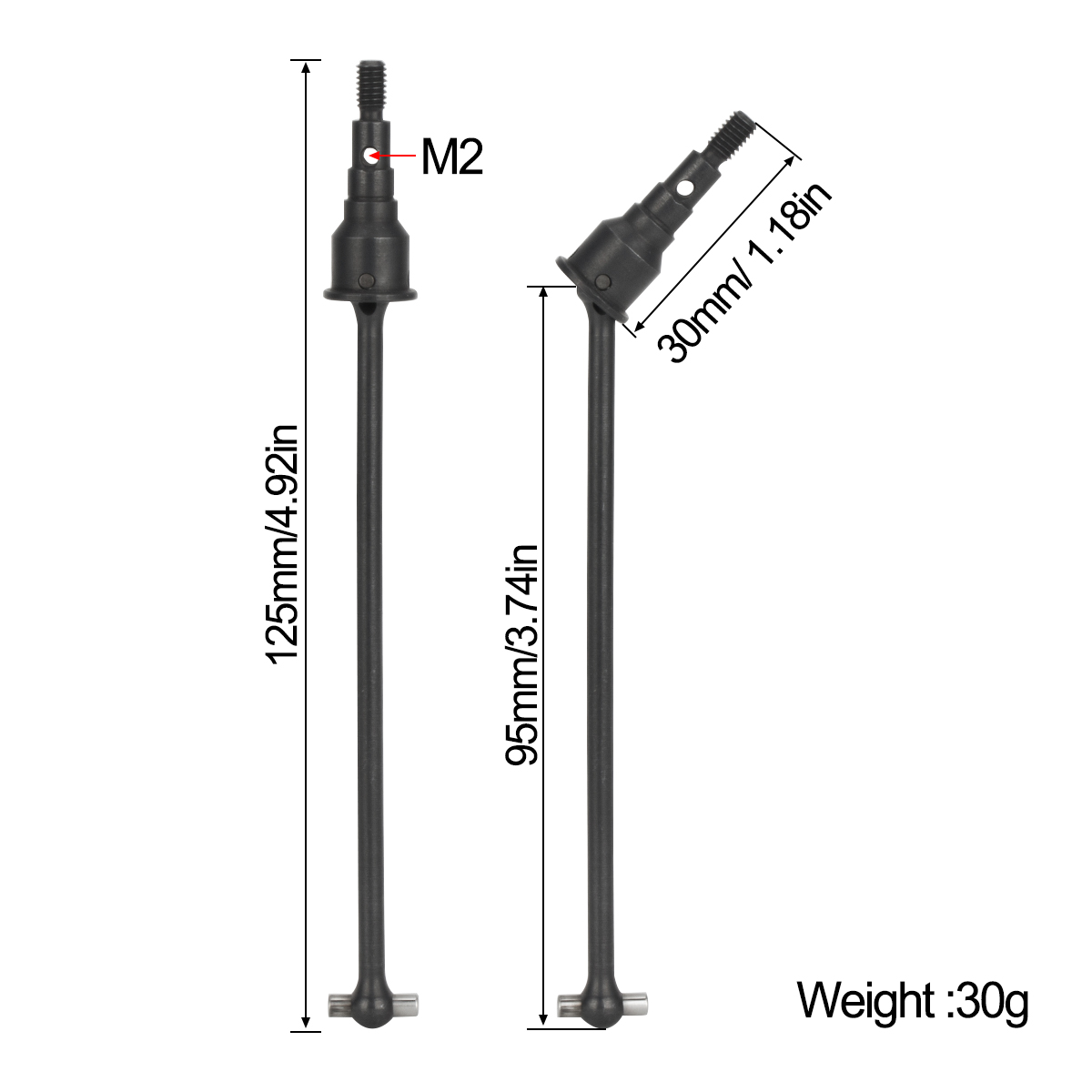 2Pcs Hard Steel Front Rear CVD - огляд і ціна Rc Crawler Axle Parts