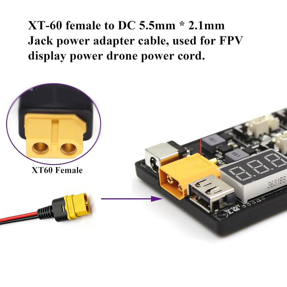 XT60 Plug Female Male To DC 5. - огляд і ціна Drone Rc Car Hybrid