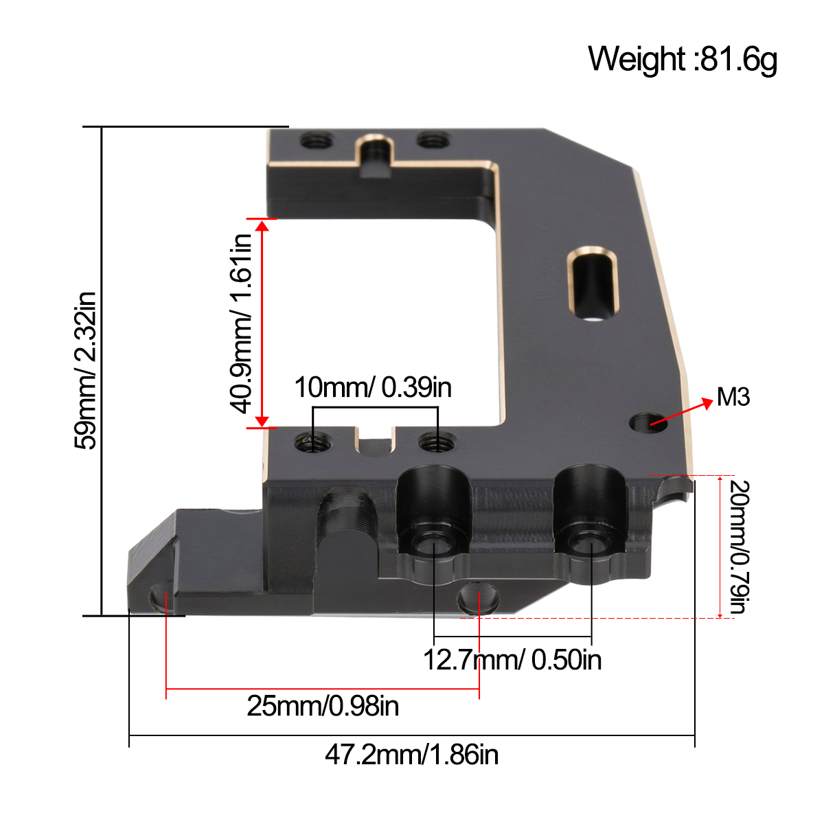 Machined Brass Servo Mount Bra - огляд і ціна Rc Crawler Axle Parts