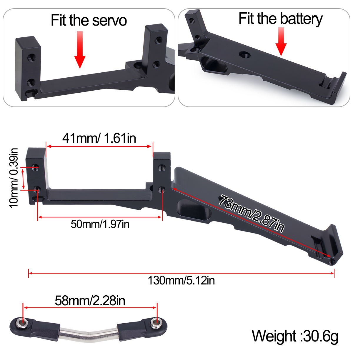 1Pcs Aluminum Alloy Servo and  - огляд і ціна Rc Crawler Axle Parts