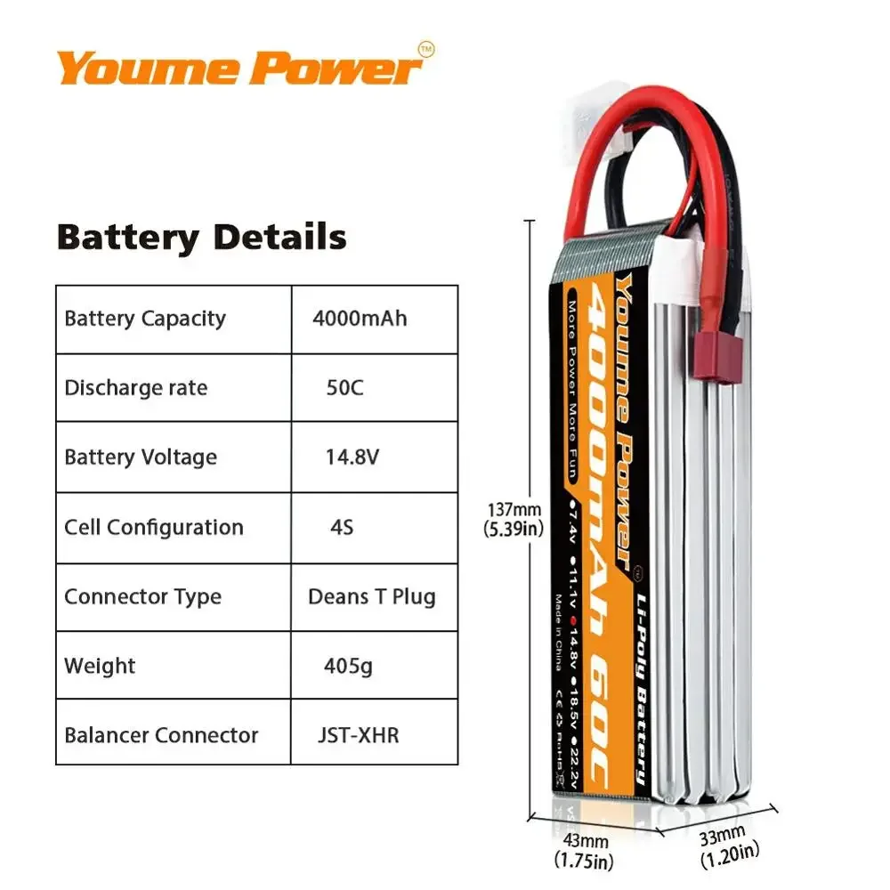 4S 14.8V Lipo Battery 3300mah  - огляд і ціна Drone Rc Truck