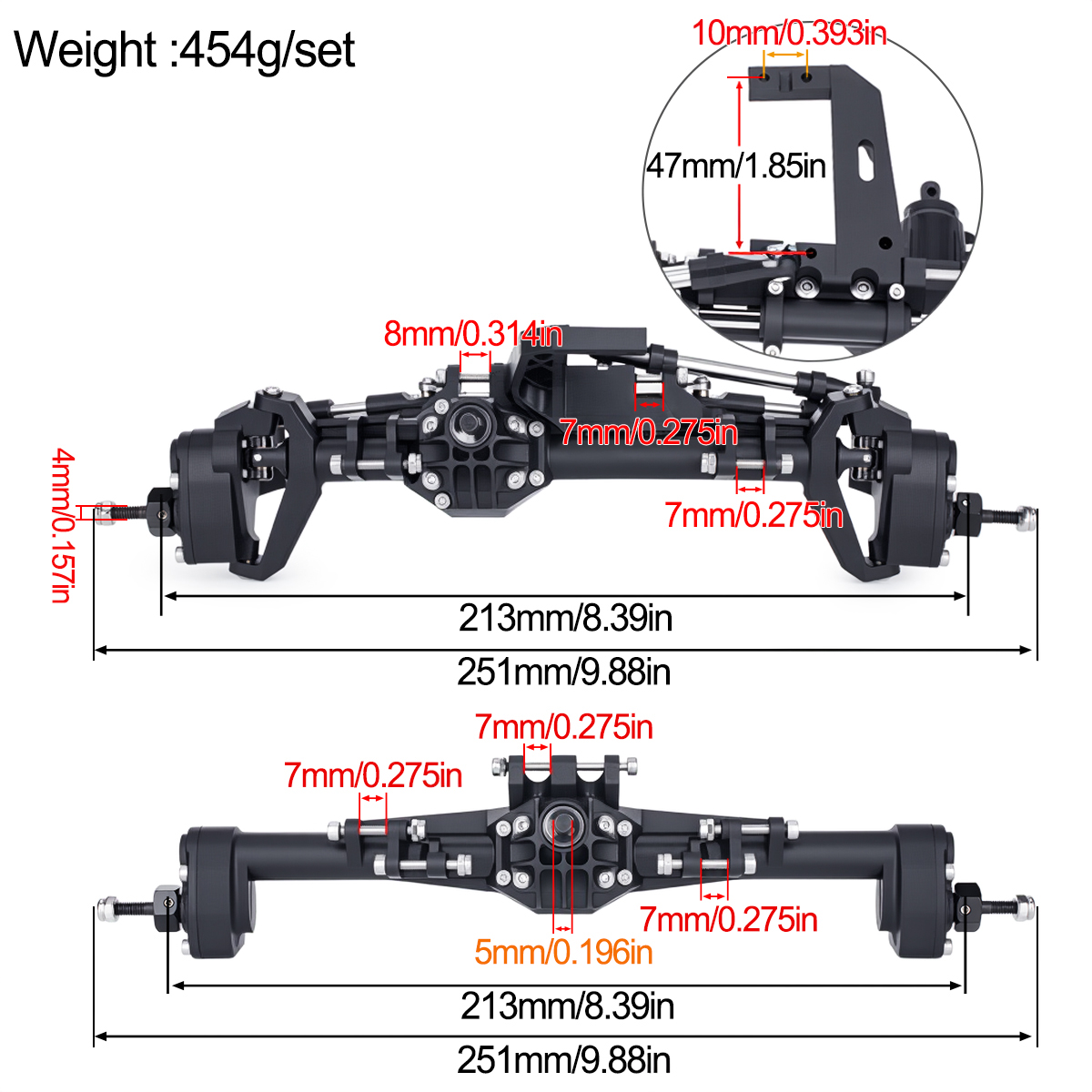 Plastic Complete Front Rear Po - огляд і ціна Rc Crawler Axle Parts