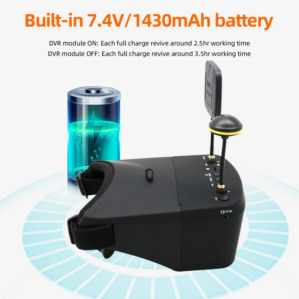 EV800D 5.8G 40CH 5 Inch 800*48 - огляд і ціна Fpv Goggles Headset