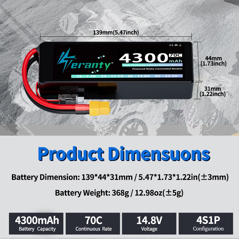 TERANTY 4S 4300mAh 14.8V 70C 1 - огляд і ціна Drone Rc Truck