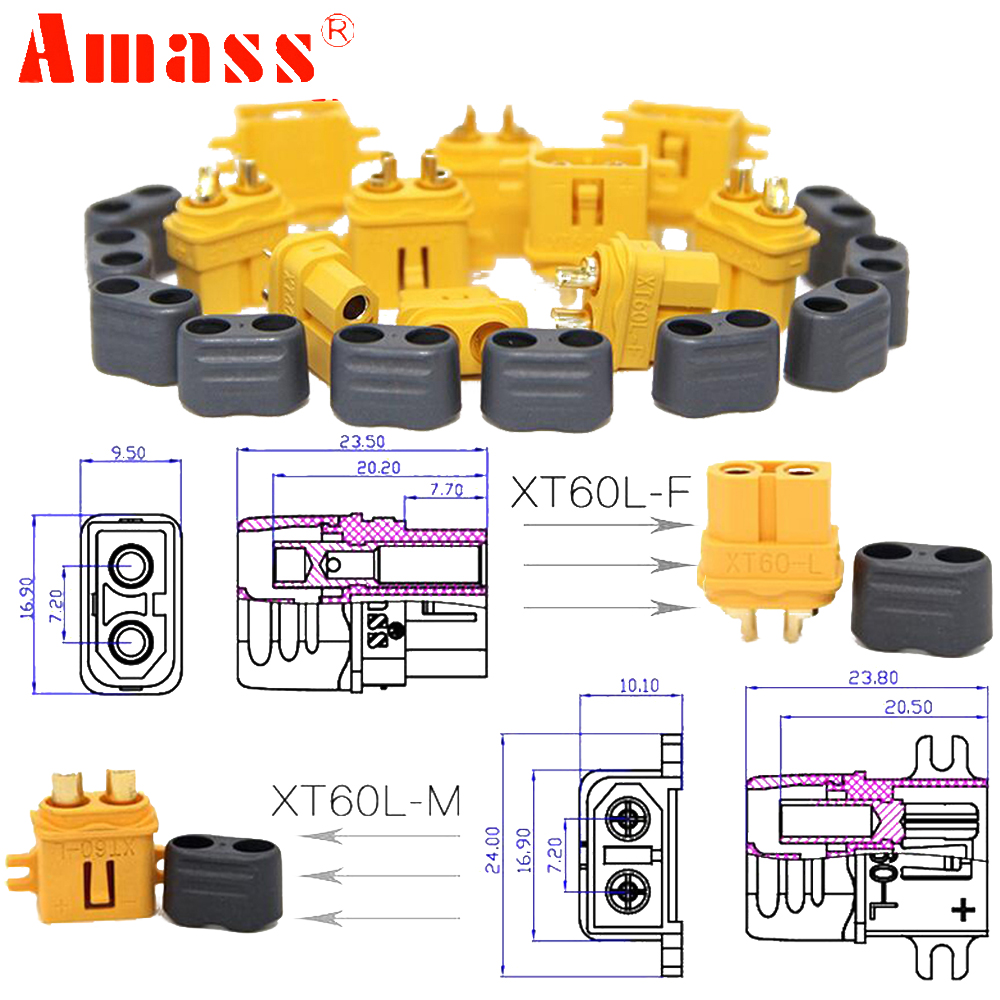 5Pair Amass XT60-L  XT60L Bull - огляд і ціна Drone Rc Truck