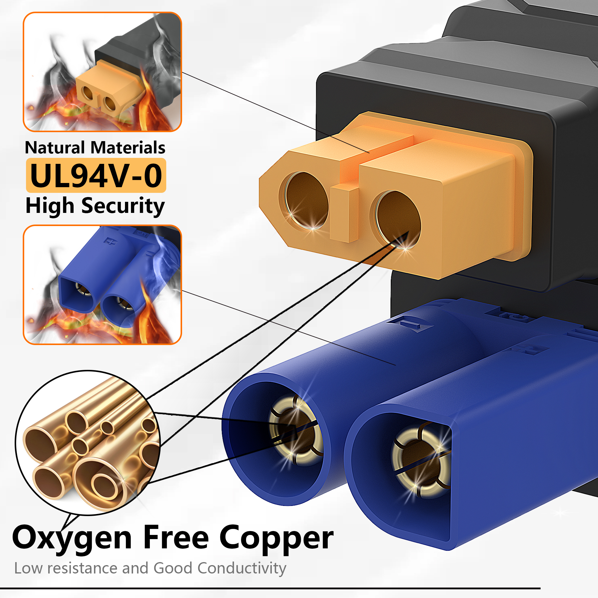 XT60 Connector EC5,XT60 to EC5 - огляд і ціна Drone Rc Car Hybrid
