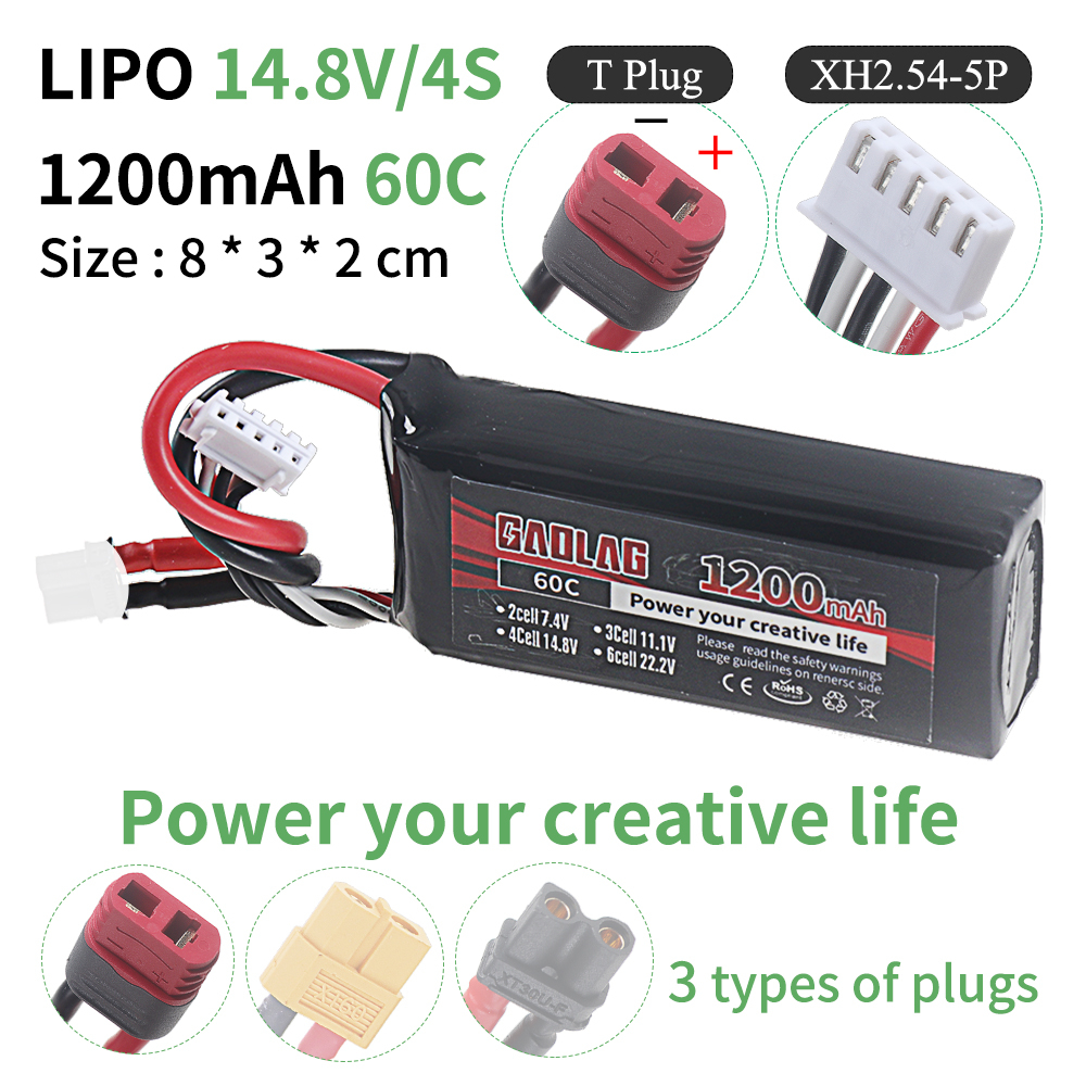 4S 14.8V 1200mAh 60C Lipo Batt - огляд і ціна Drone Rc Truck