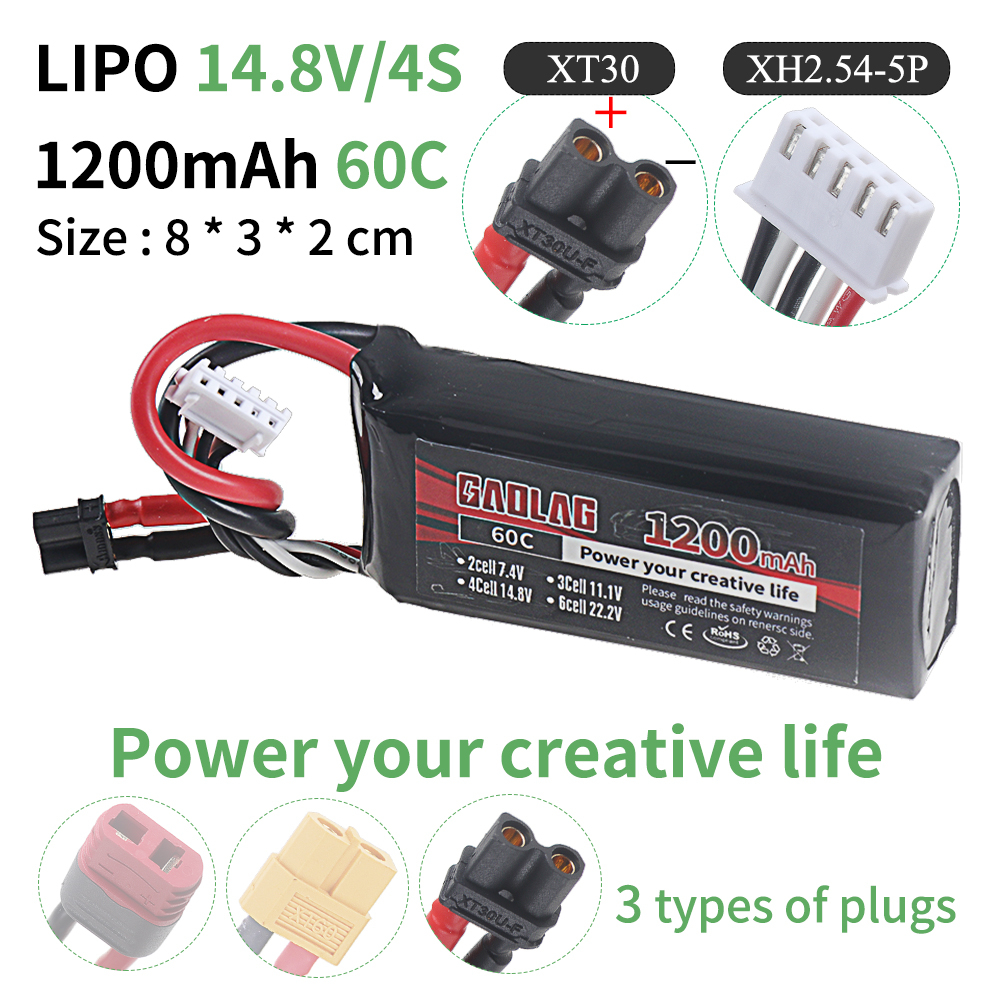 4S 14.8V 1200mAh 60C Lipo Batt - огляд і ціна Drone Rc Truck