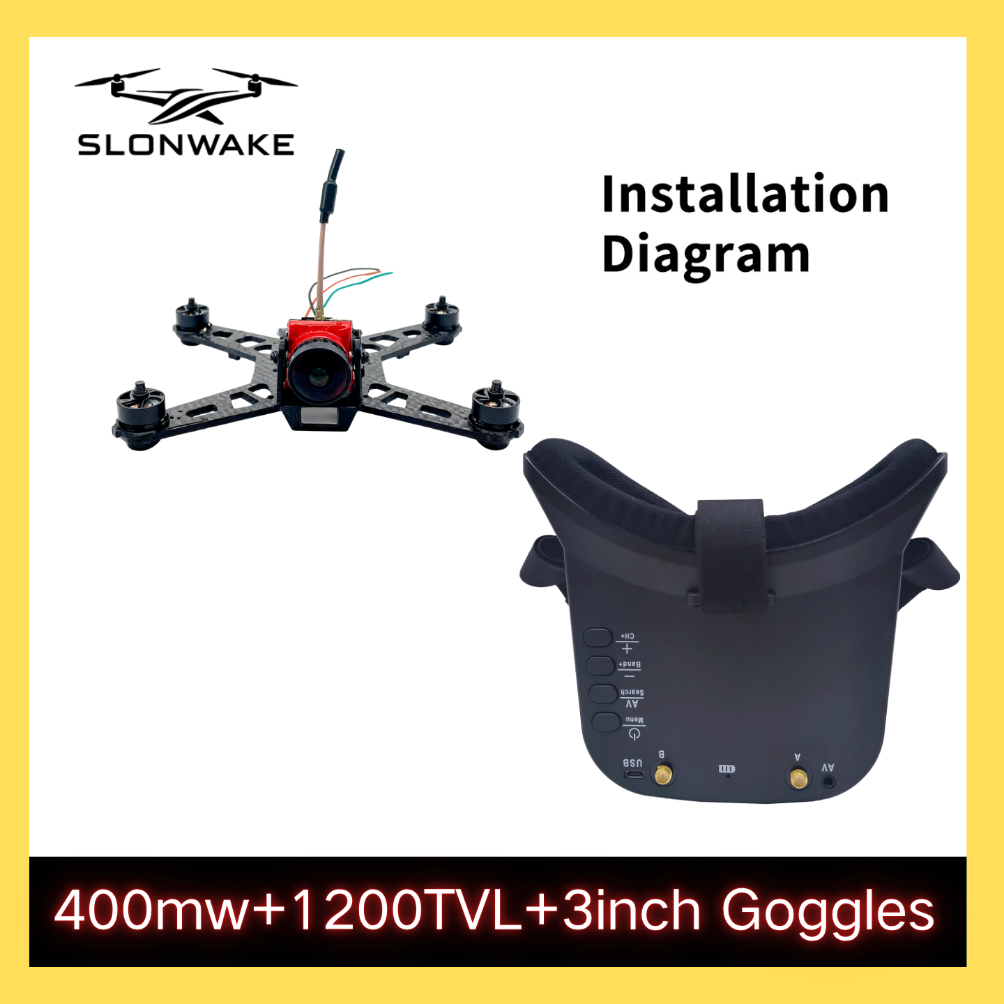 SLONWAKE 5.8G 48CH FPV 400mw V - огляд і ціна Drone Rc Aircraft