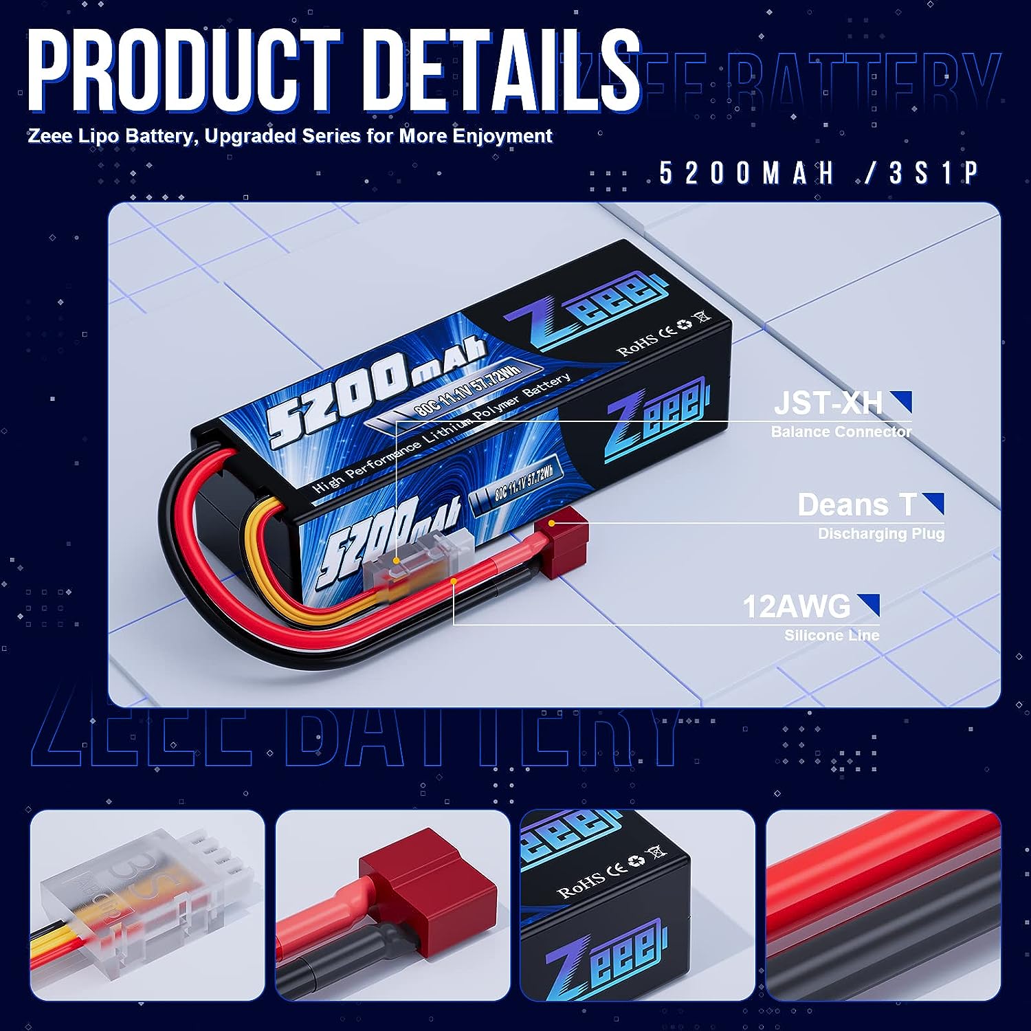 1/2pcs Zeee 3S 5200mAh Lipo Ba - огляд і ціна Drone Rc Truck