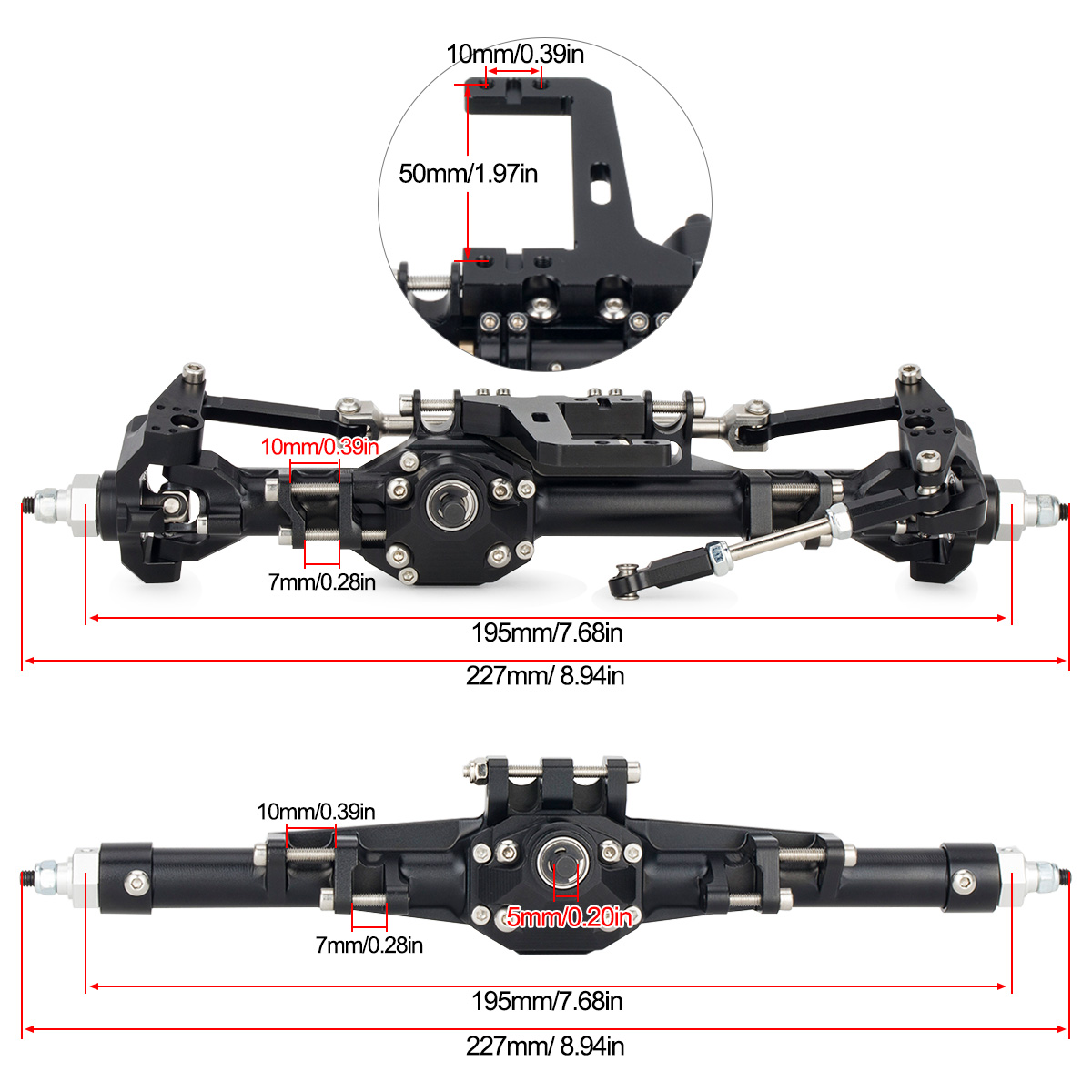 CNC Aluminum Front Rear Straig - огляд і ціна Rc Crawler Axle Parts