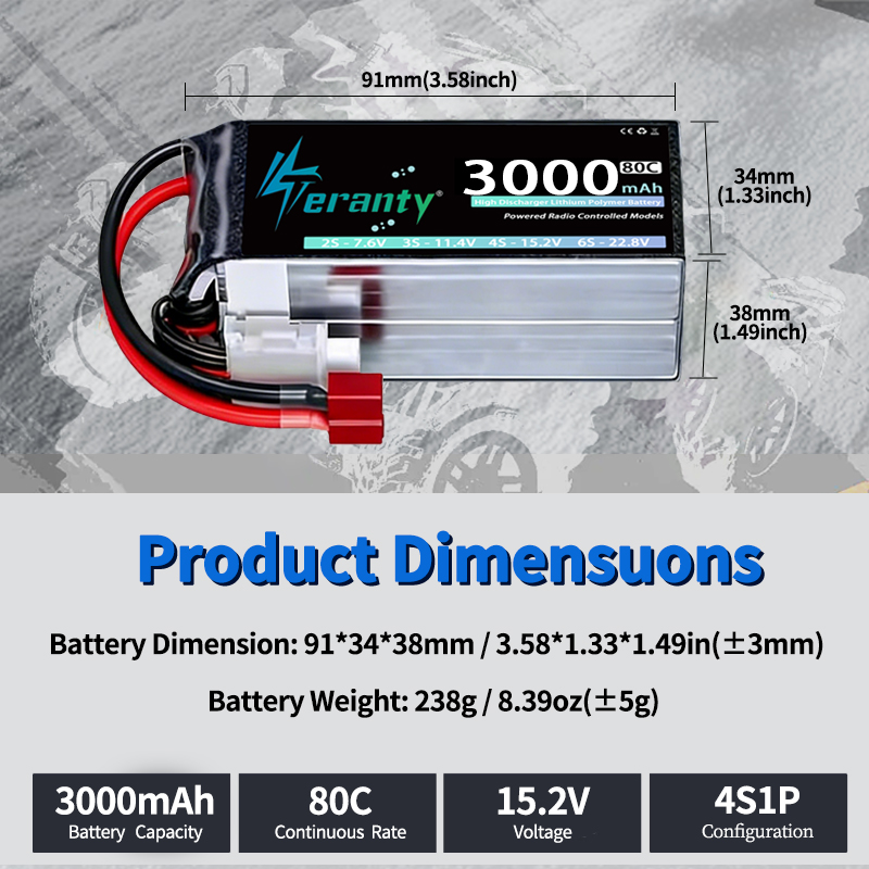 2Pcs TERANTY 14.8V 15.2V Lipo  - огляд і ціна Drone Rc Truck