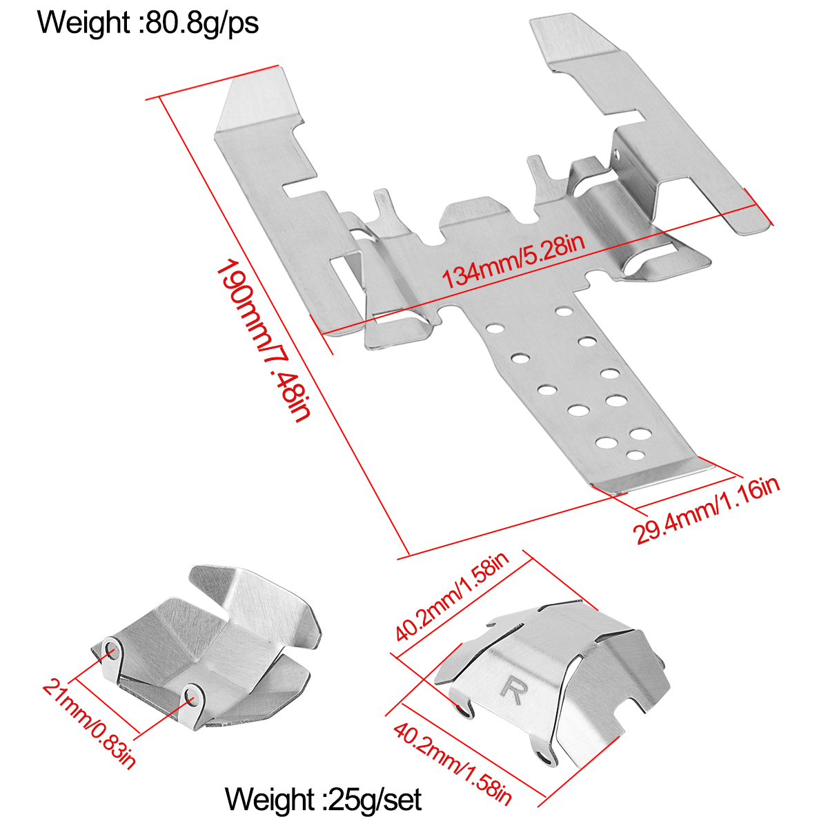 Stainless Steel Skid Plate Cha - огляд і ціна Rc Crawler Axle Parts